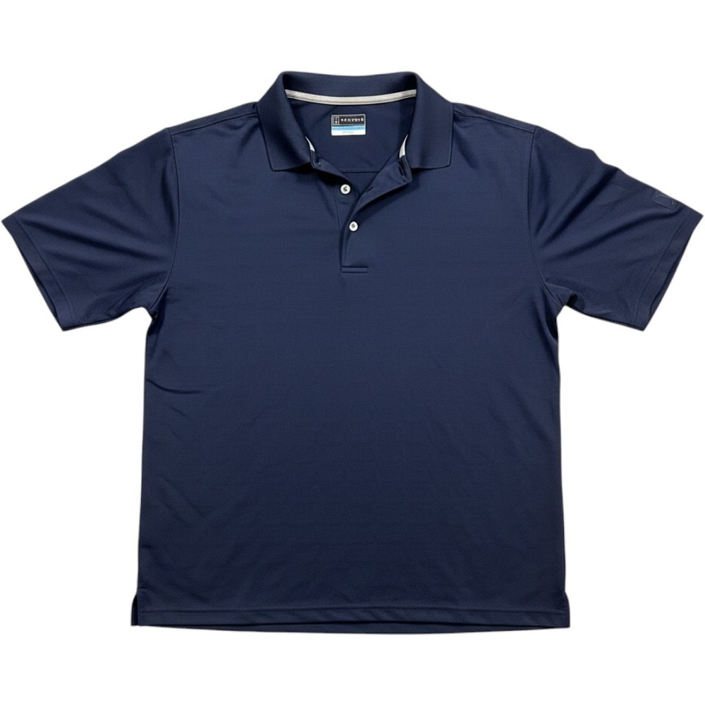PGA Tour Airflux Mesh Polo Shirt Mens Large Navy Blue Short Sleeve Golf Top